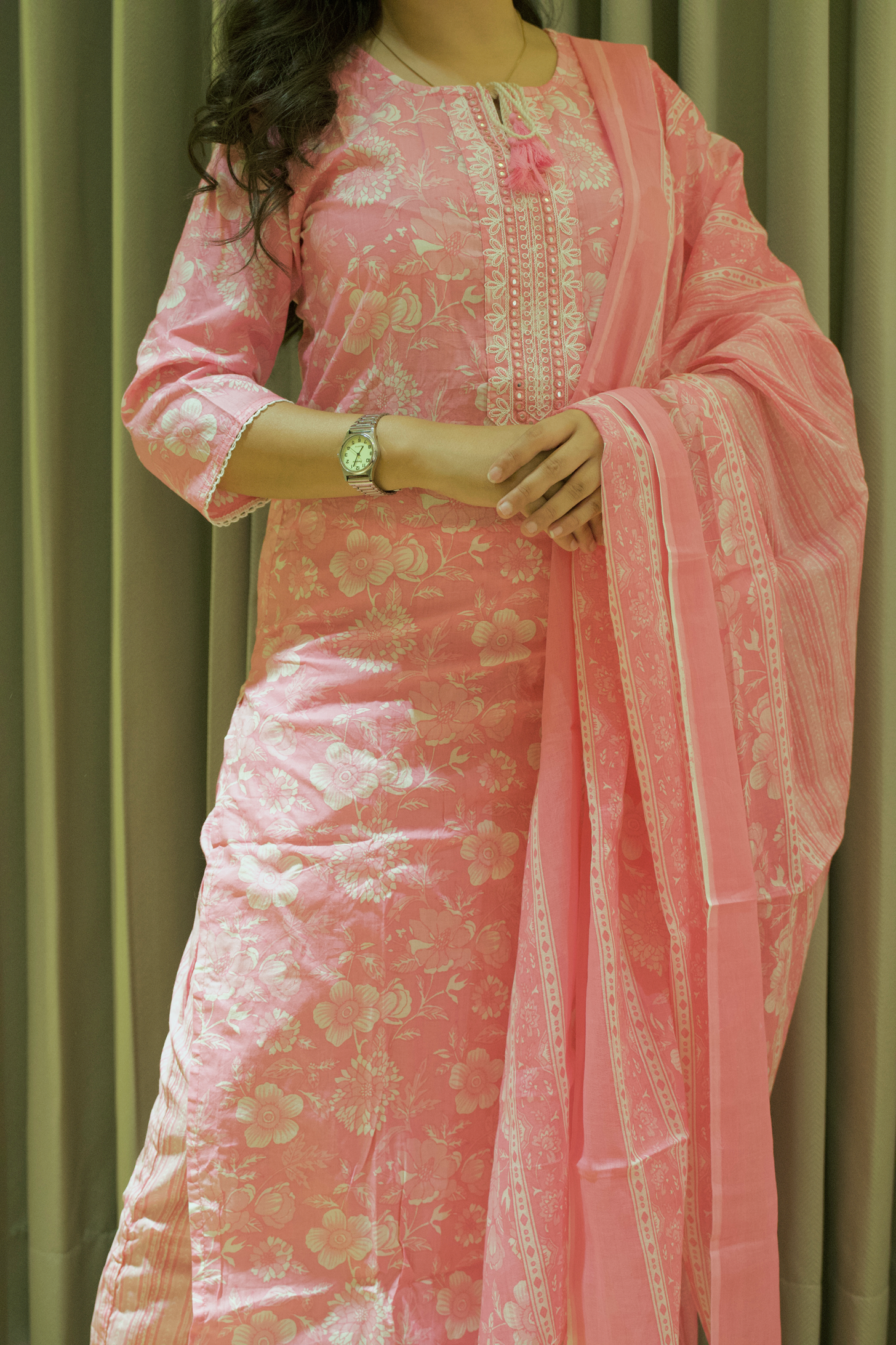 Afsana Floral Kurti With Dupatta Set