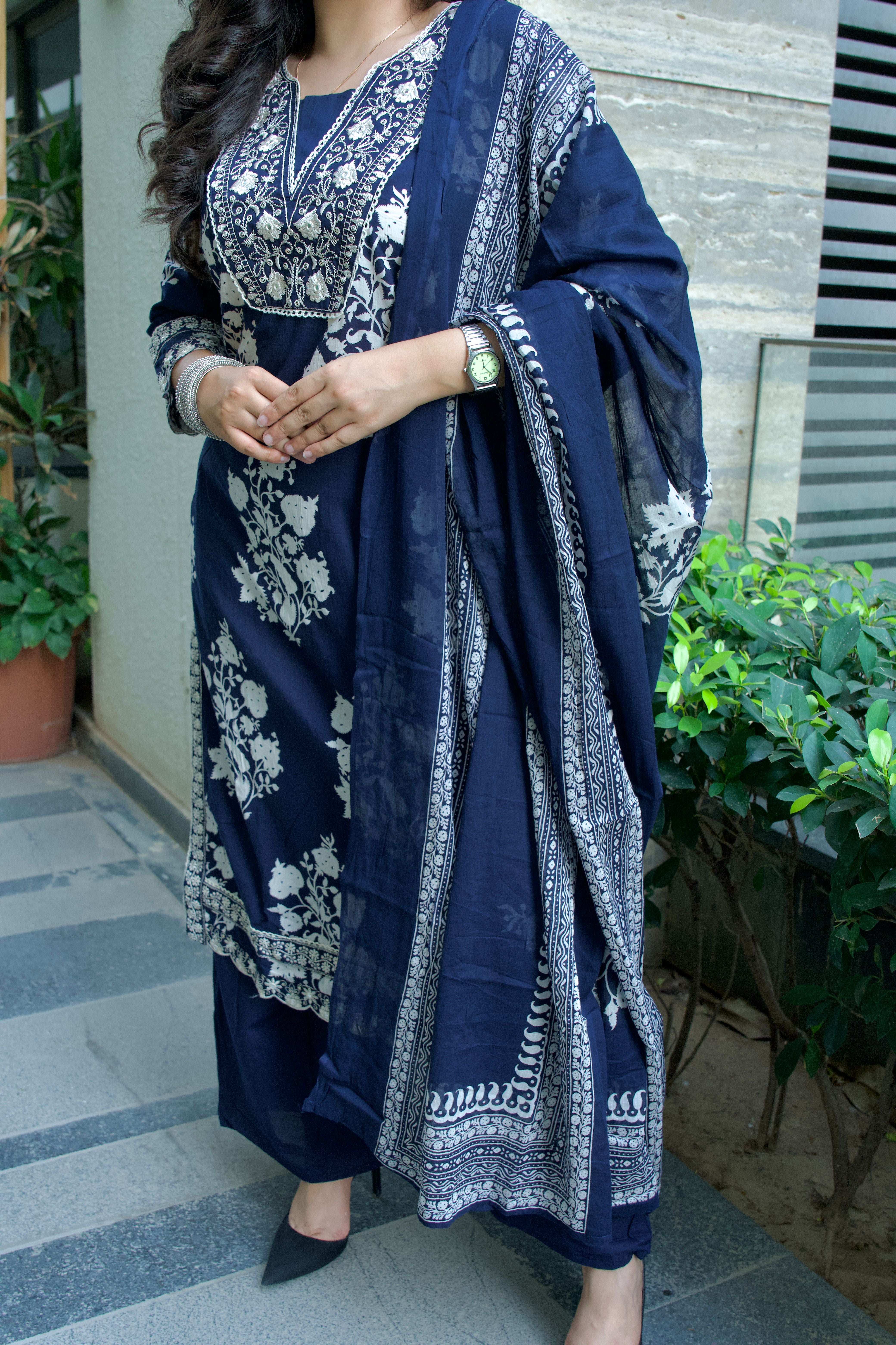 Aabroo Midnight Kurti With Dupatta Set - 1751608001PYJ4