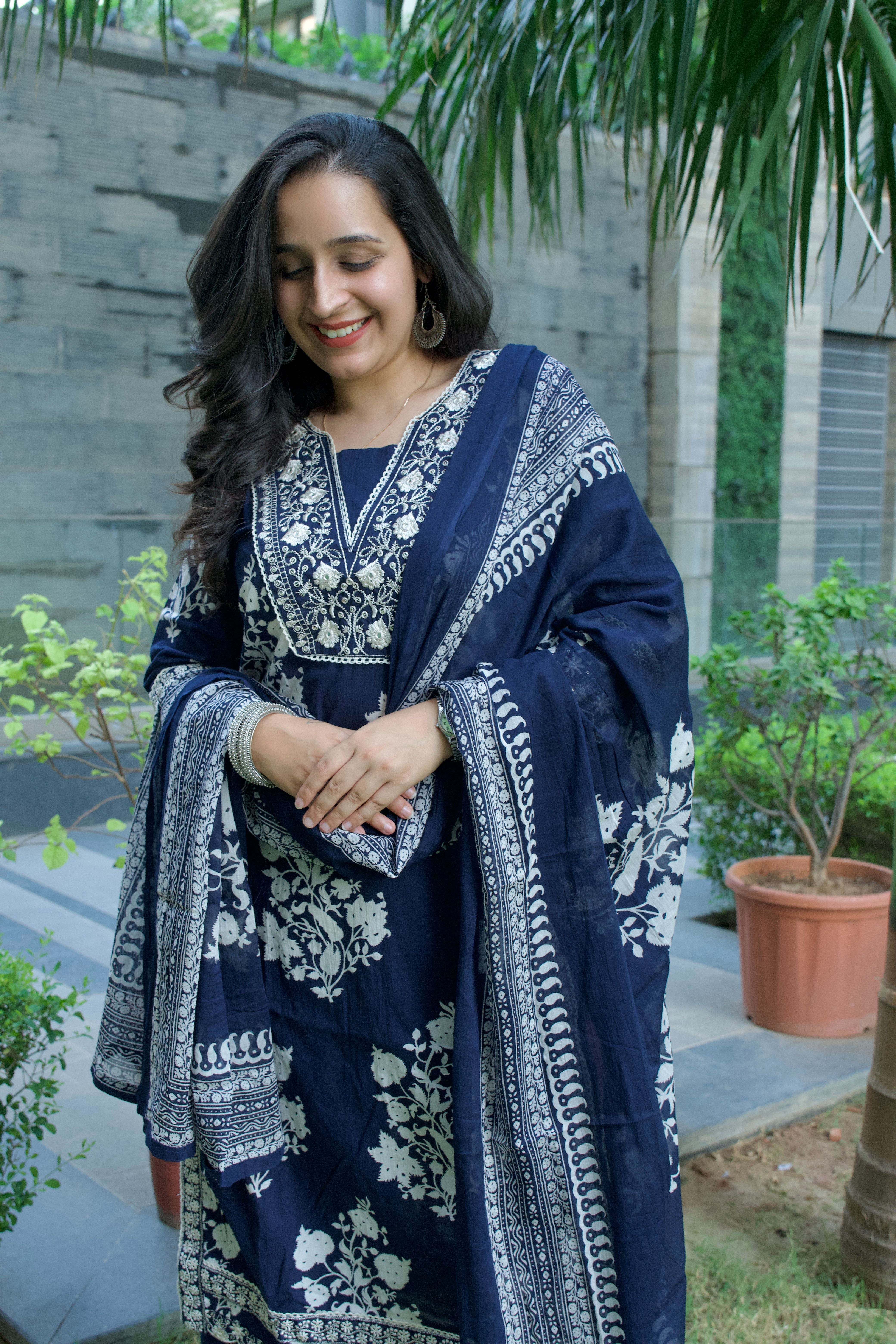 Aabroo Midnight Kurti With Dupatta Set - 1751608001PYJ4