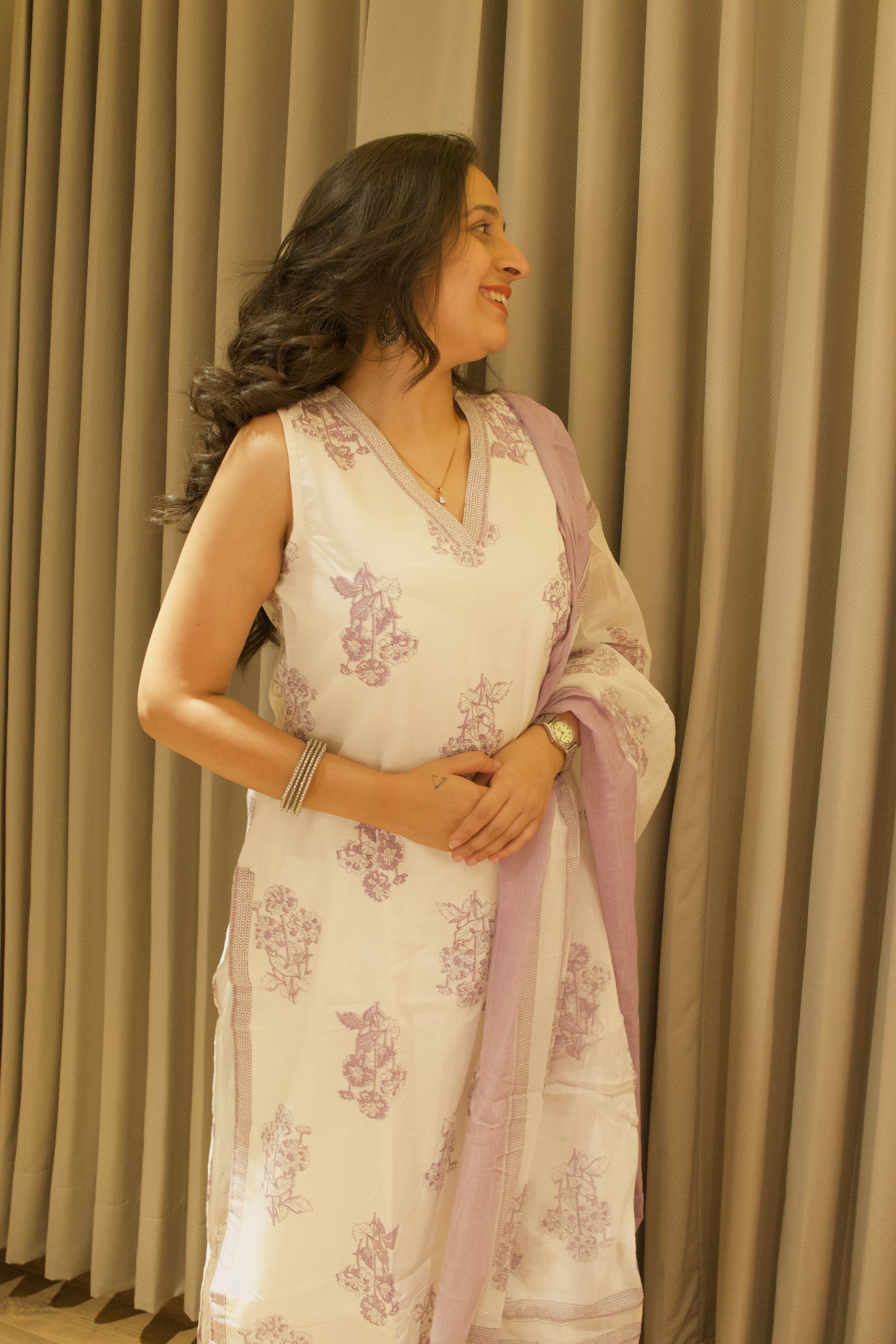 Lavender whisper Dupatta Set - 1751608576DR9B