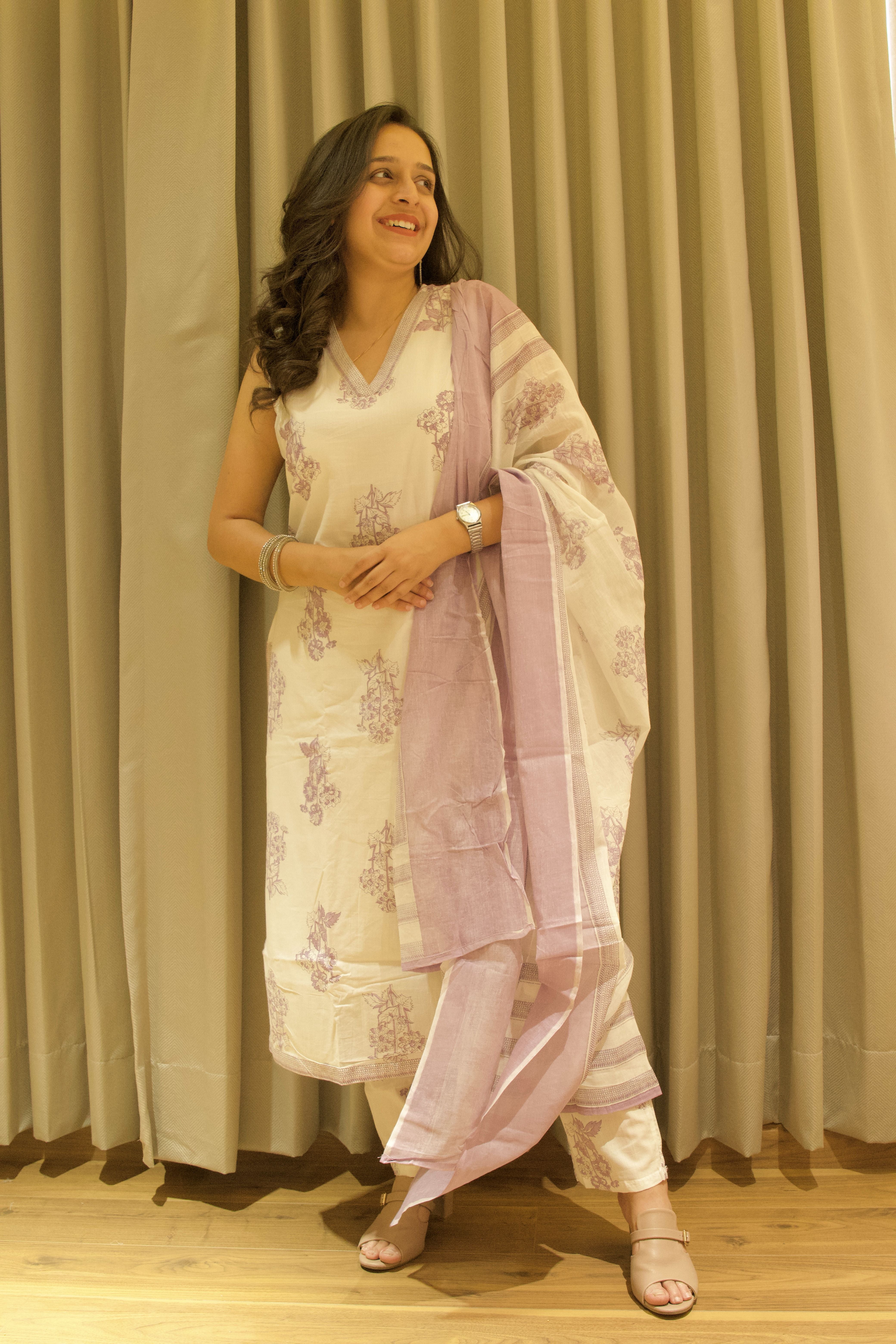 Lavender whisper Dupatta Set - 1751608576DR9B