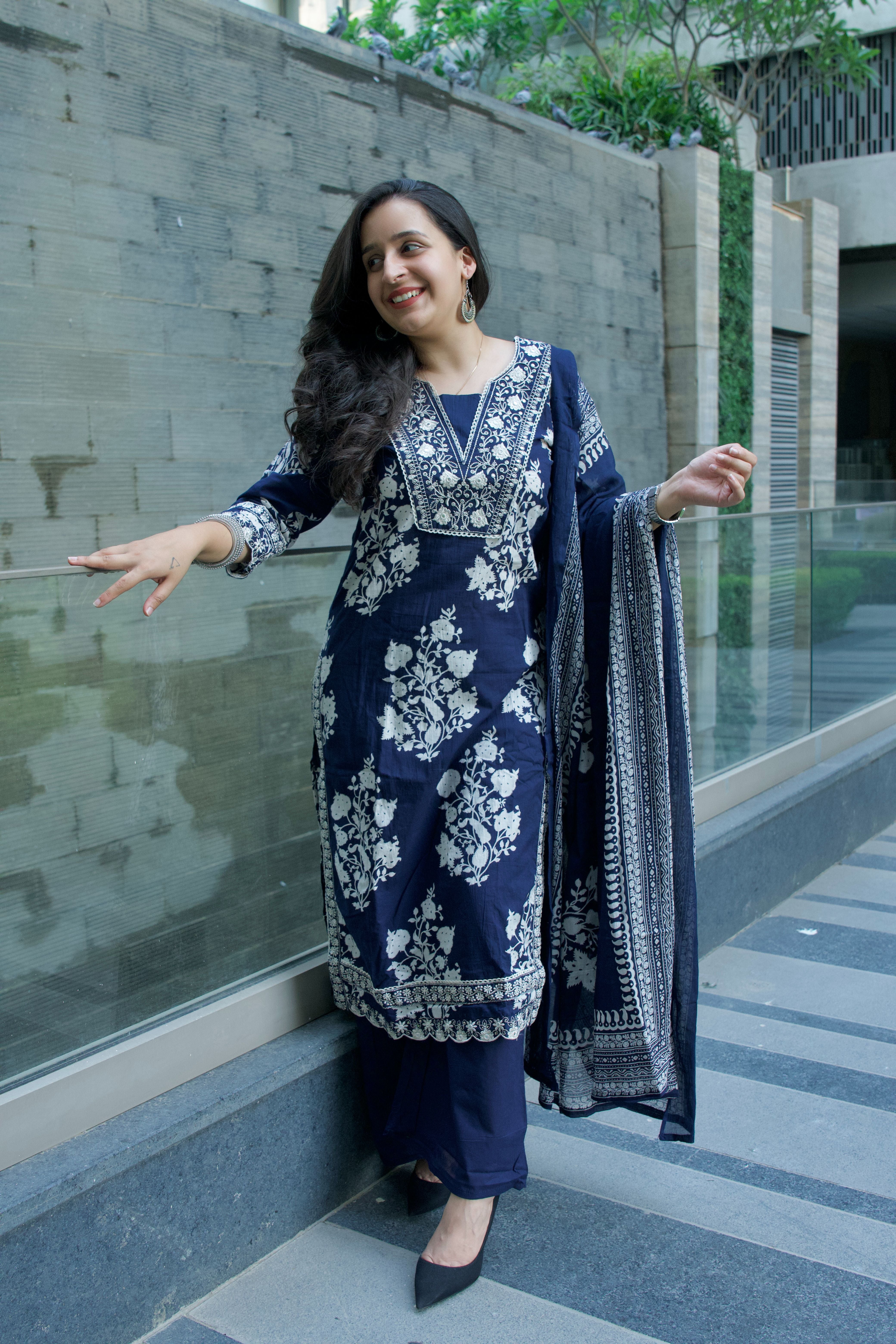 Aabroo Midnight Kurti With Dupatta Set - 1751608001PYJ4
