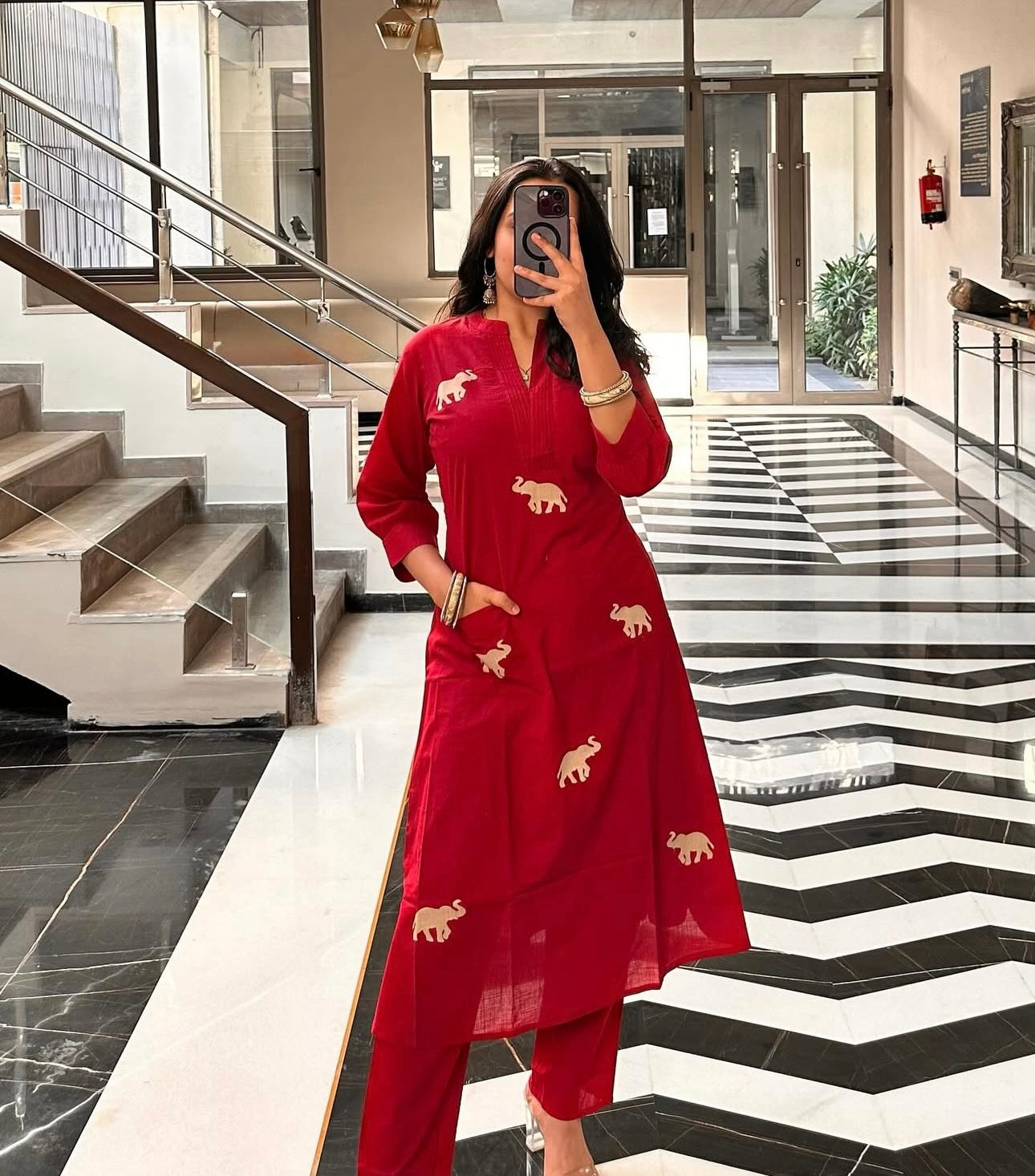 Lalbagh Elephant Kurti Set