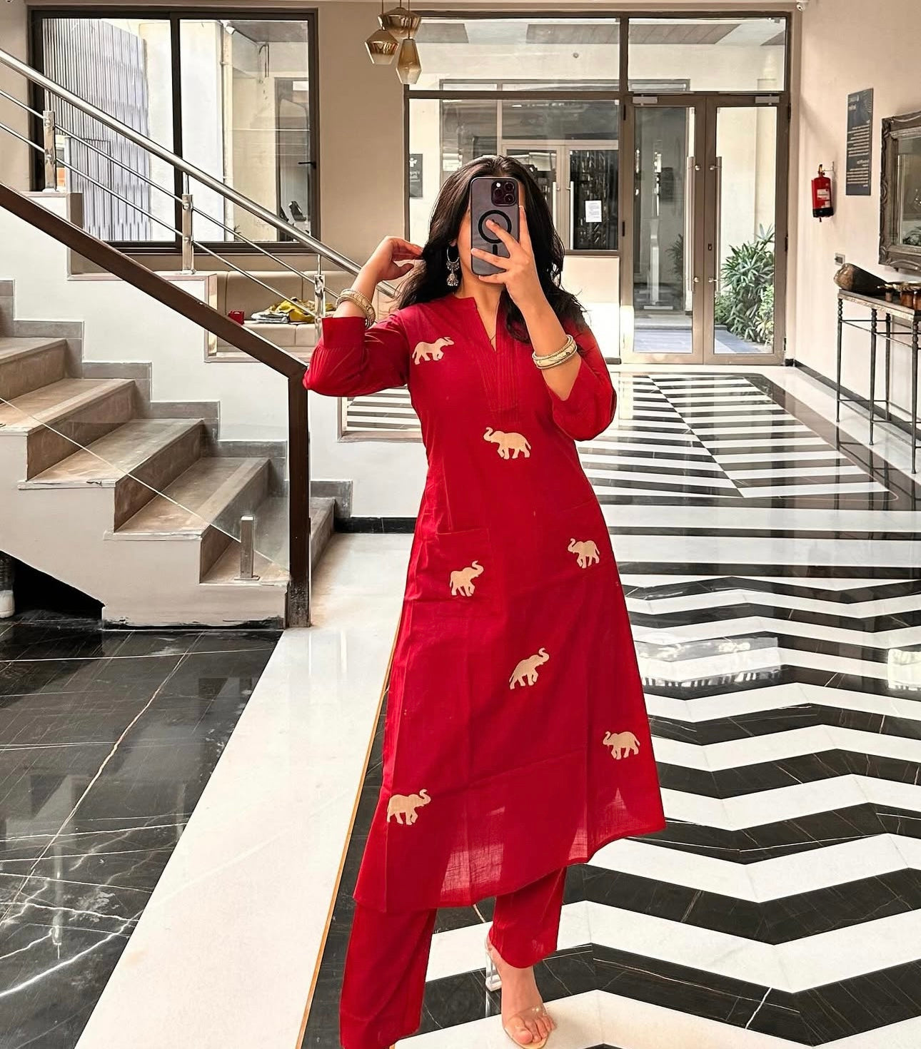 Lalbagh Elephant Kurti Set