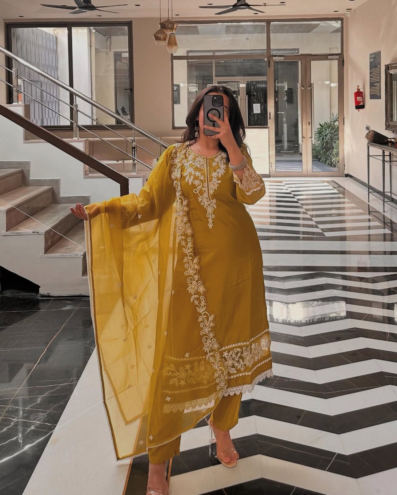 Sunehri Bloom Kurti with Dupatta Set