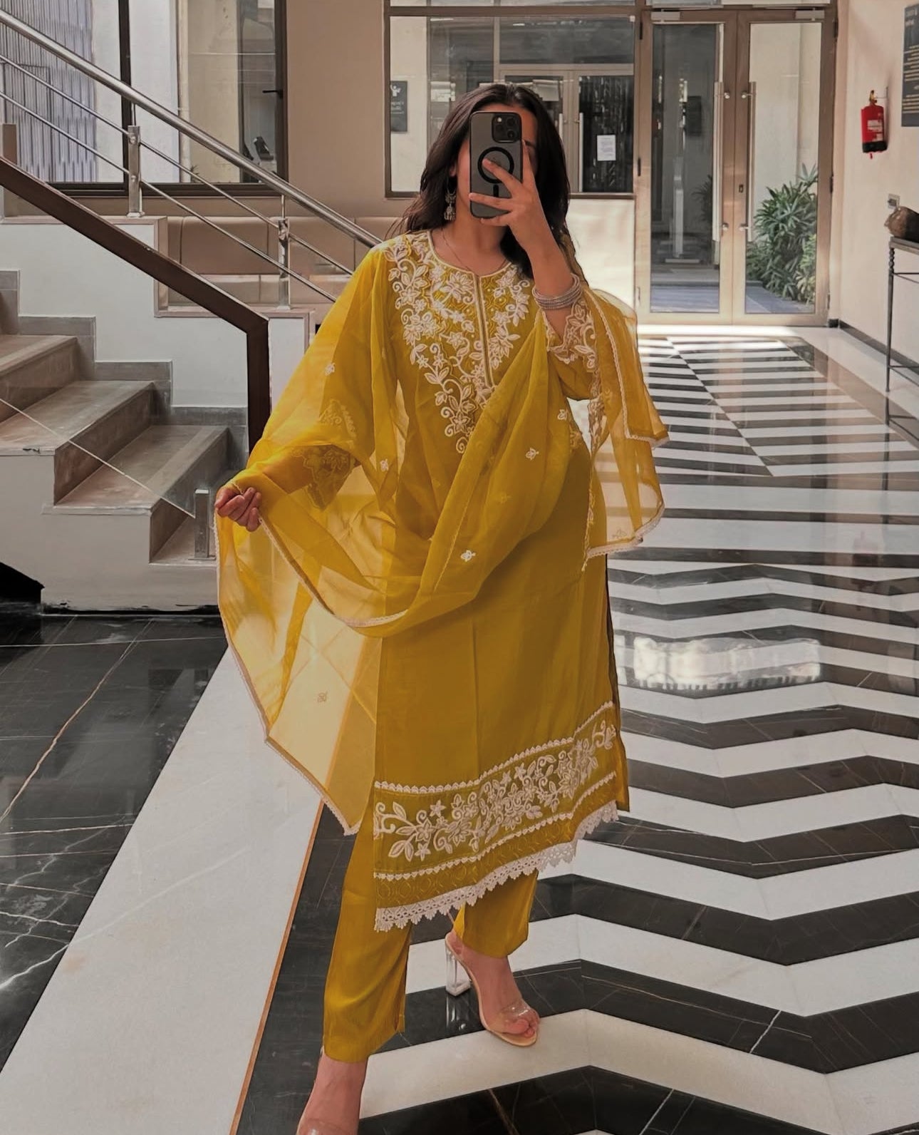 Daisy Sky Blue Kurti with Dupatta Set  - 1751608454PACG