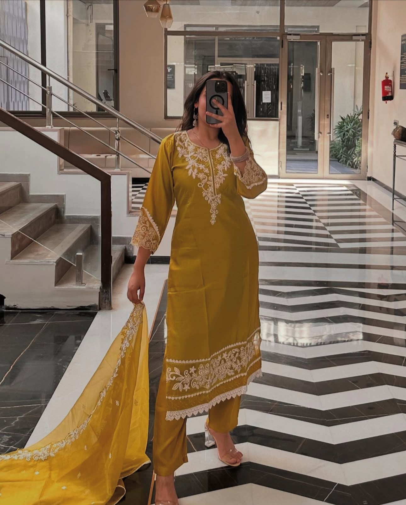 Sunehri Bloom Kurti with Dupatta Set