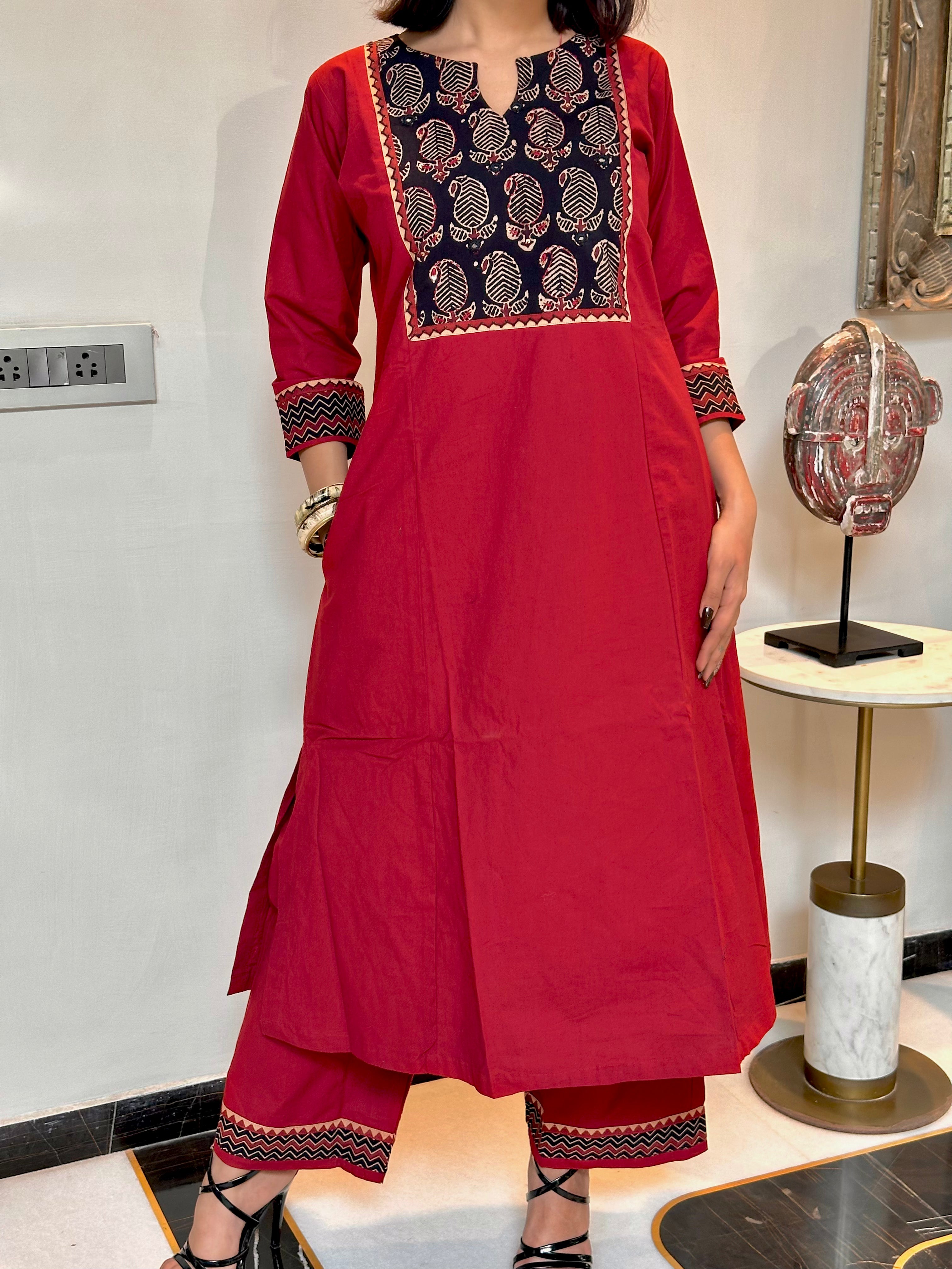 Aafreen Block Print Kurti Set