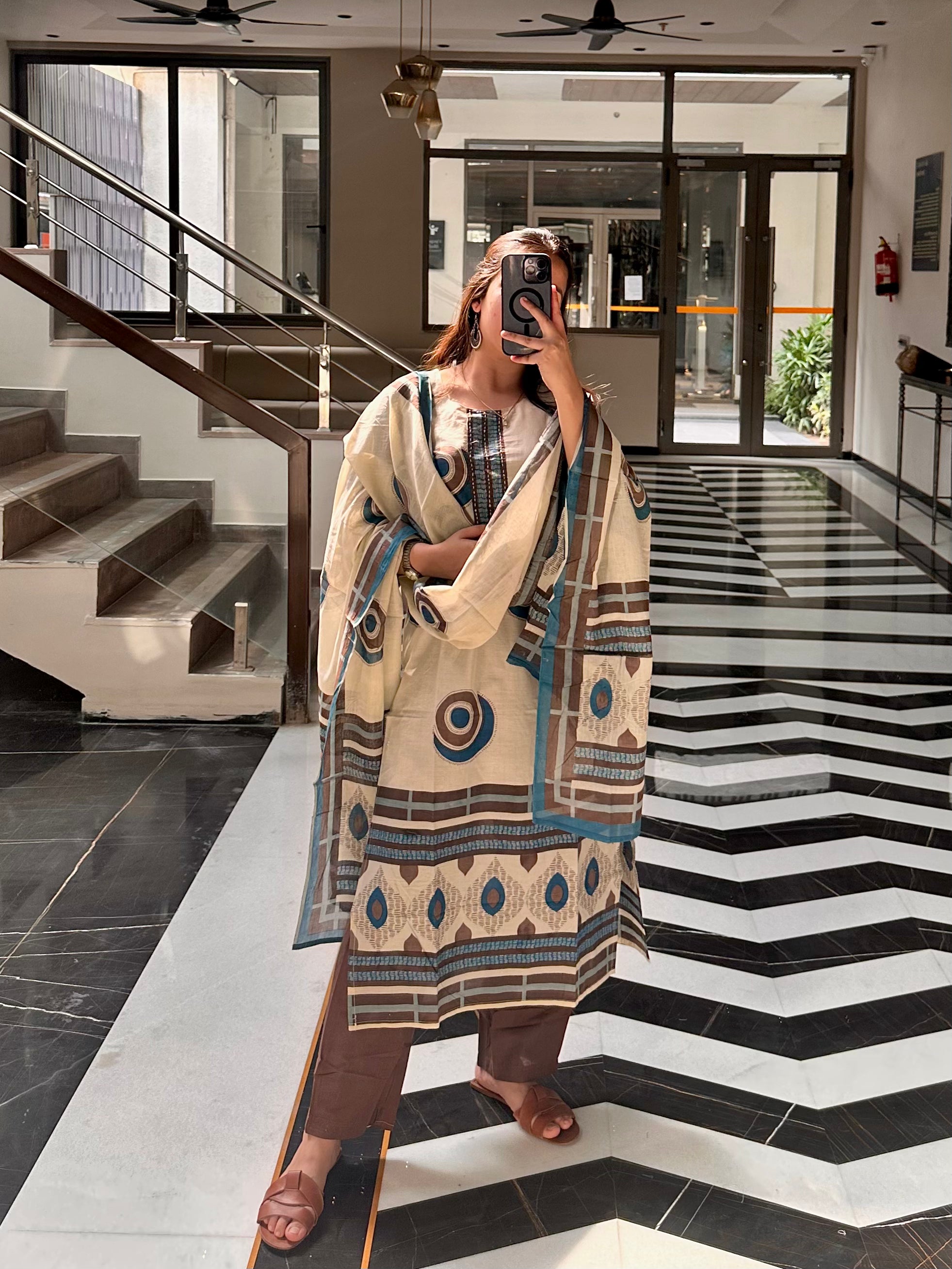 Pattern Play Dupatta set