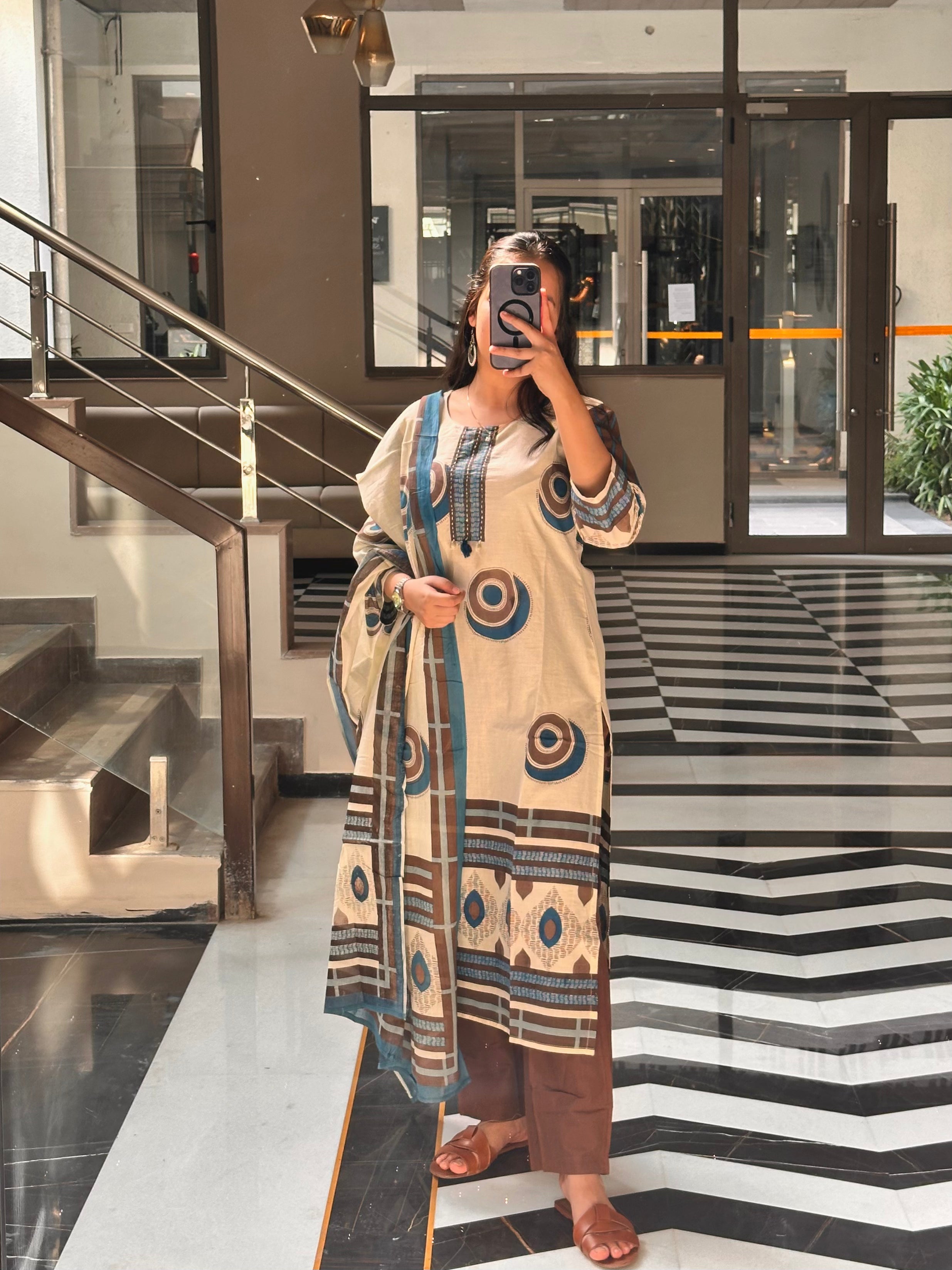 Pattern Play Dupatta set