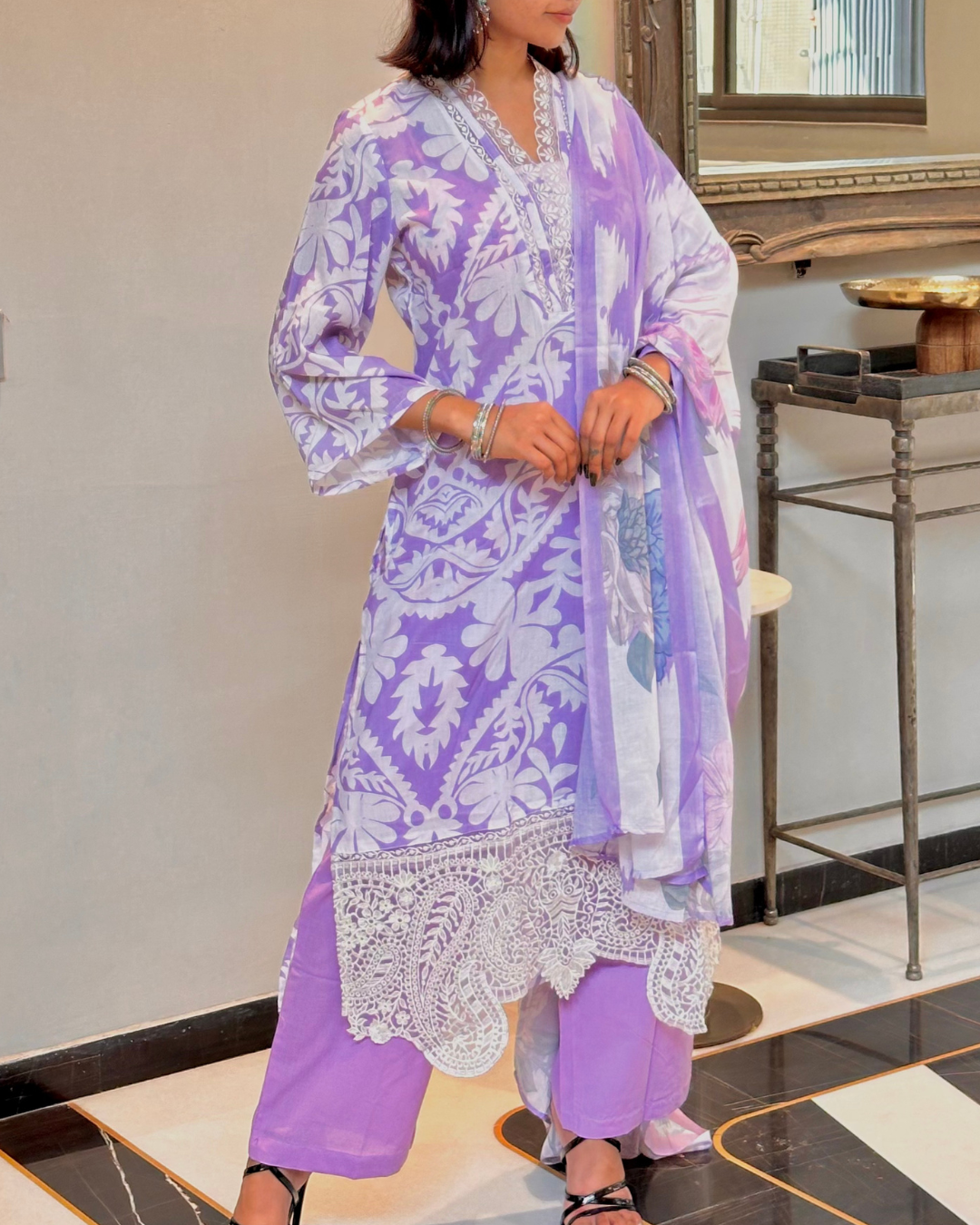 Iris Bloom Kurti with Dupatta Set