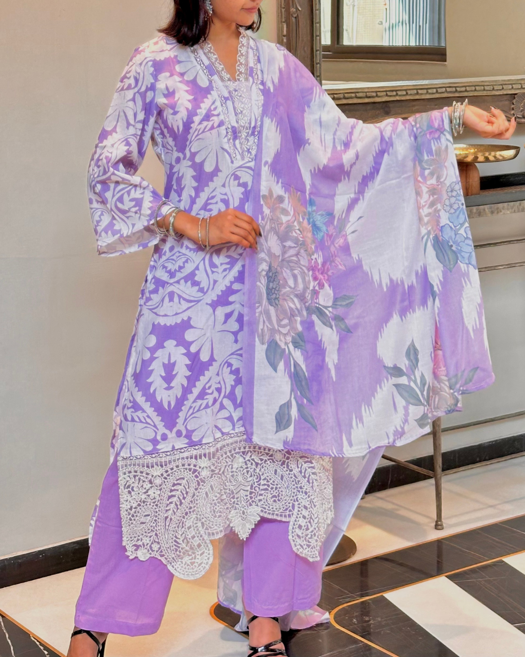 Iris Bloom Kurti with Dupatta Set