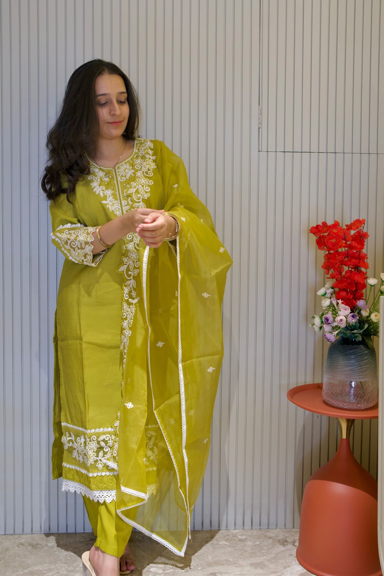 Sunehri Bloom Kurti with Dupatta Set  - 17516084898ULM