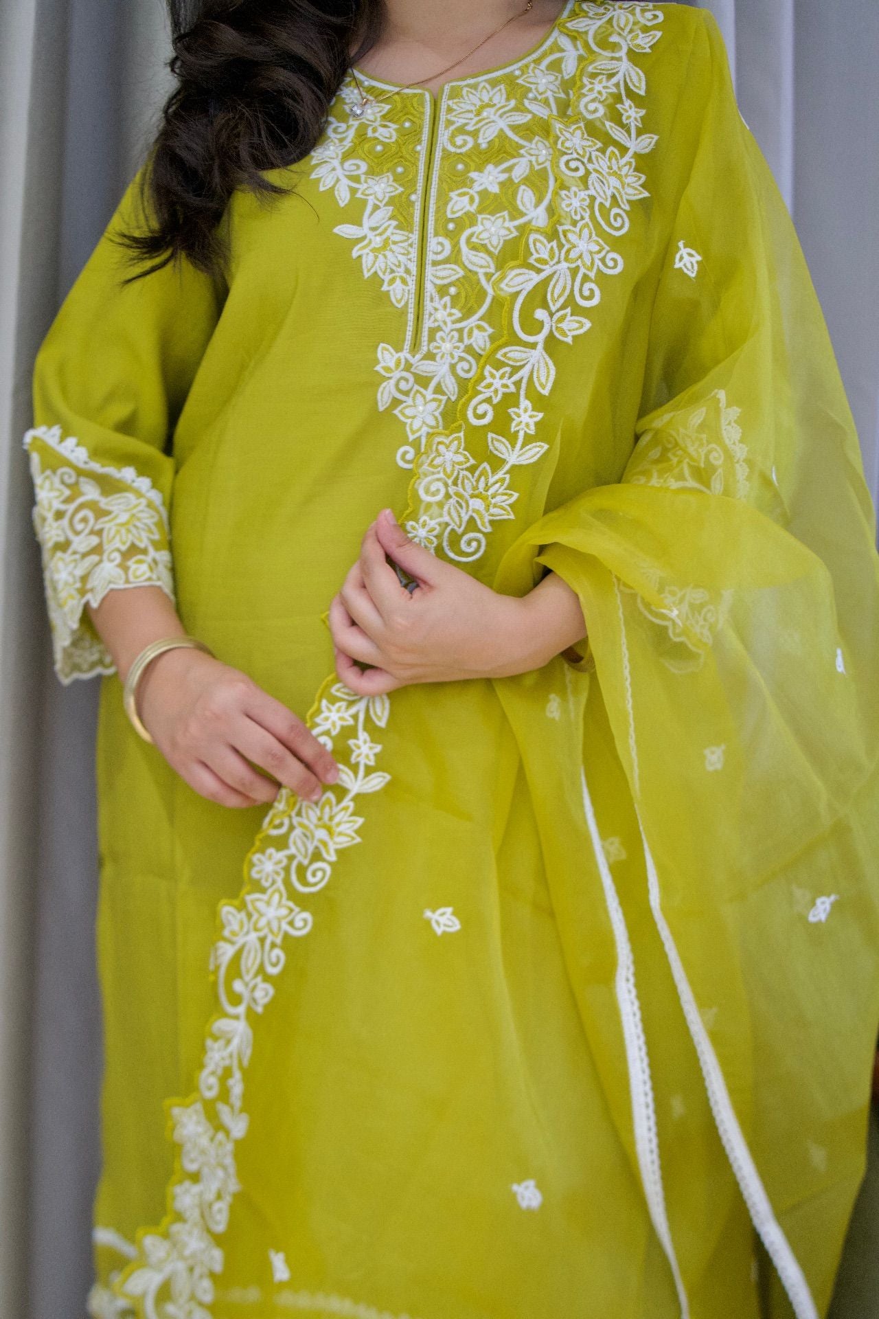 Sunehri Bloom Kurti with Dupatta Set  - 17516084898ULM
