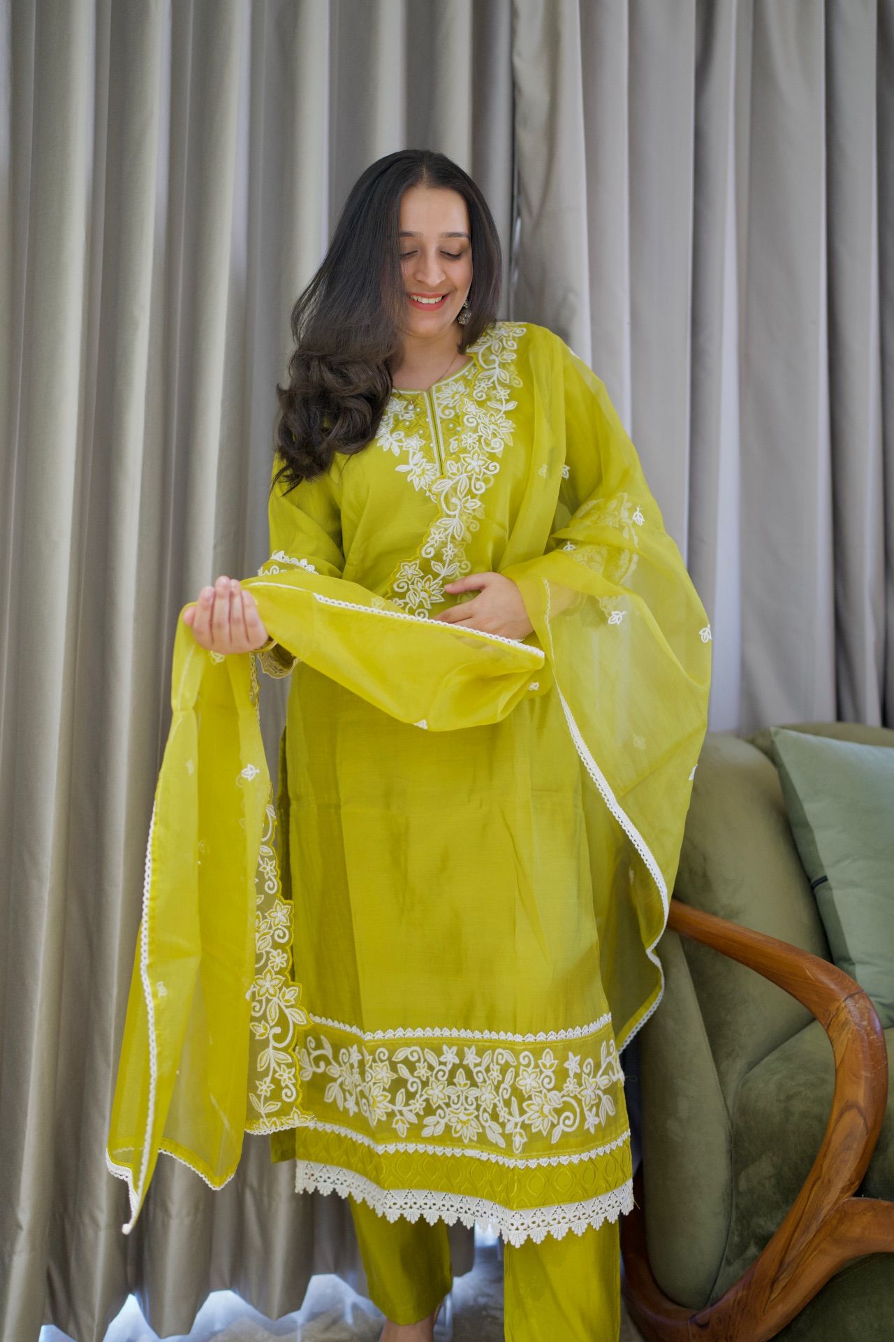 Sunehri Bloom Kurti with Dupatta Set  - 17516084898ULM
