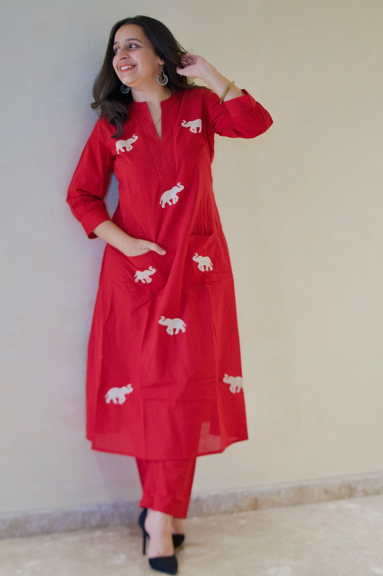 Lalbagh Elephant Kurti Set - 1751608529J018