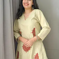 Noor Beige Embroidered Kurti Set  - 17516076247U13 - Master