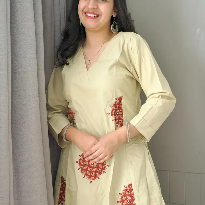 Noor Beige Embroidered Kurti Set  - 17516076247U13 - Master