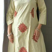 Noor Beige Embroidered Kurti Set  - 17516076247U13 - Master