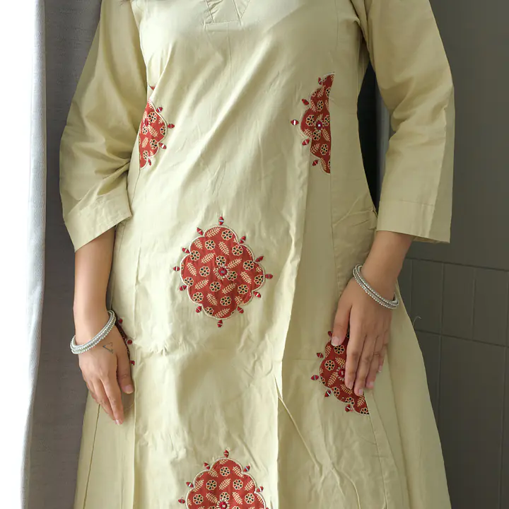 Noor Beige Embroidered Kurti Set  - 17516076247U13 - Master