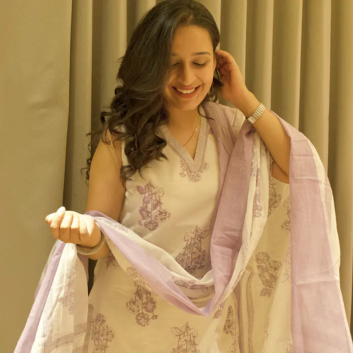Lavender whisper Dupatta Set - 1751608576DR9B - Master