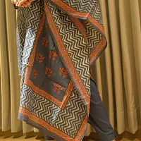 Zoya Indigo Block Print Kurti With Dupatta Set - 1751608087ZYAA - Master