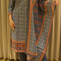 Zoya Indigo Block Print Kurti With Dupatta Set - 1751608087ZYAA - Master