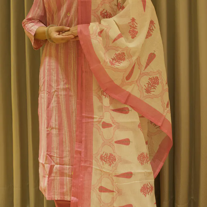 Pastel Stripes dupatta set - 17516090906U63 - Master