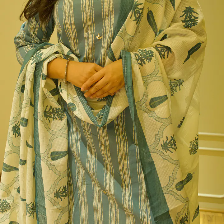 Pastel Stripes dupatta set - 17516090906U63 - Master