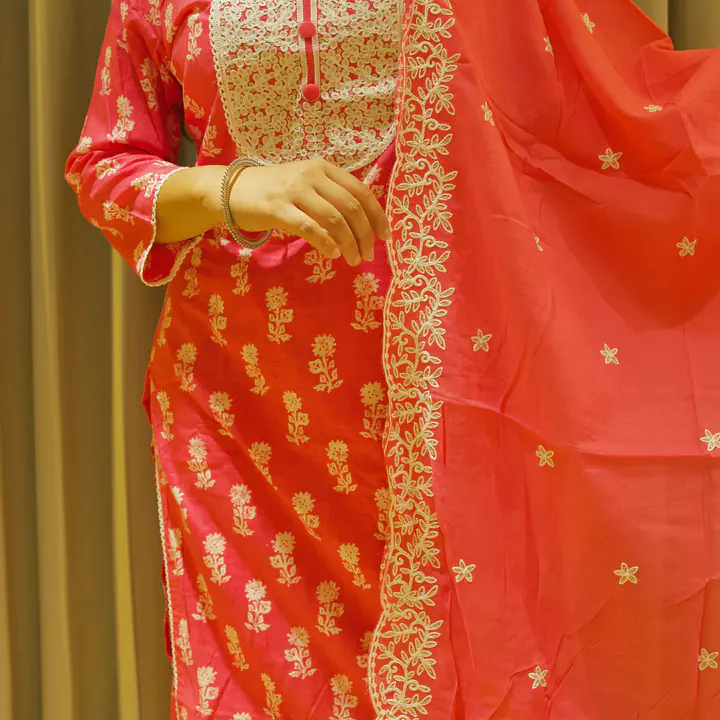 Hot Pink Dupatta Set - 1751609625E9B7 - Master
