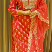 Hot Pink Dupatta Set - 1751609625E9B7 - Master