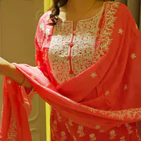 Hot Pink Dupatta Set - 1751609625E9B7 - Master